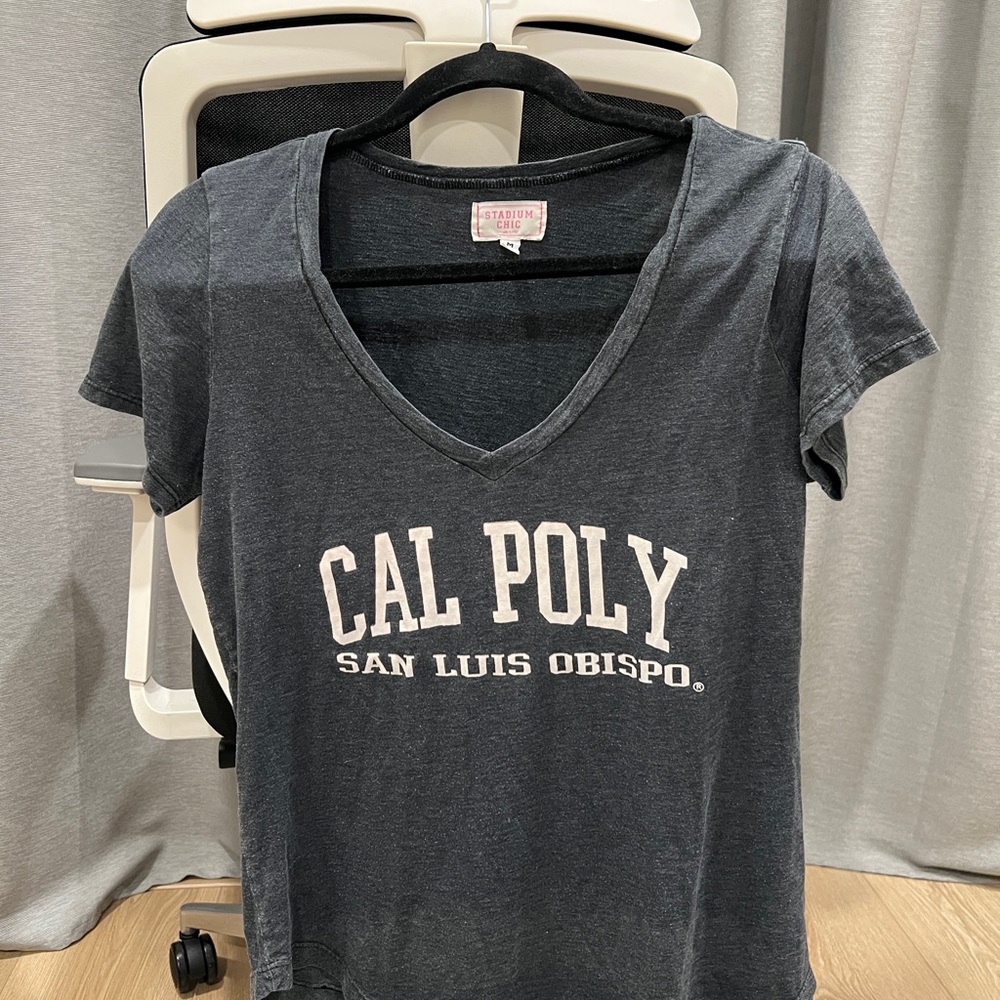 Cal Poly SLO Charcoal V-Neck Tee